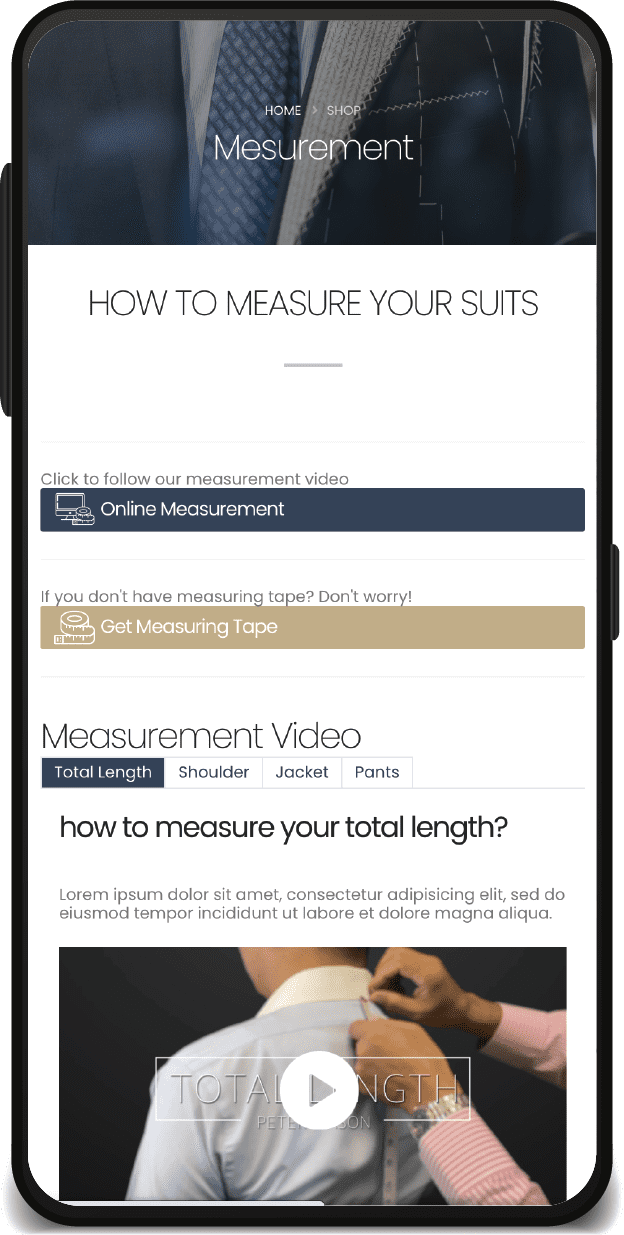 Indochino measurements submission page